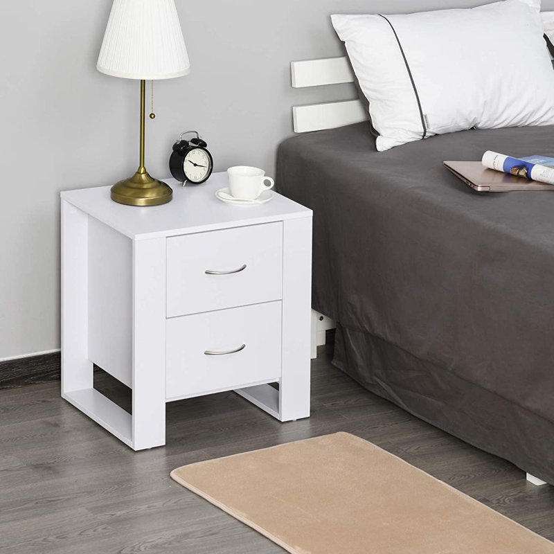 Brayden Studio Hopkint 2 Drawer Bedside Table & Reviews Wayfair.co.uk